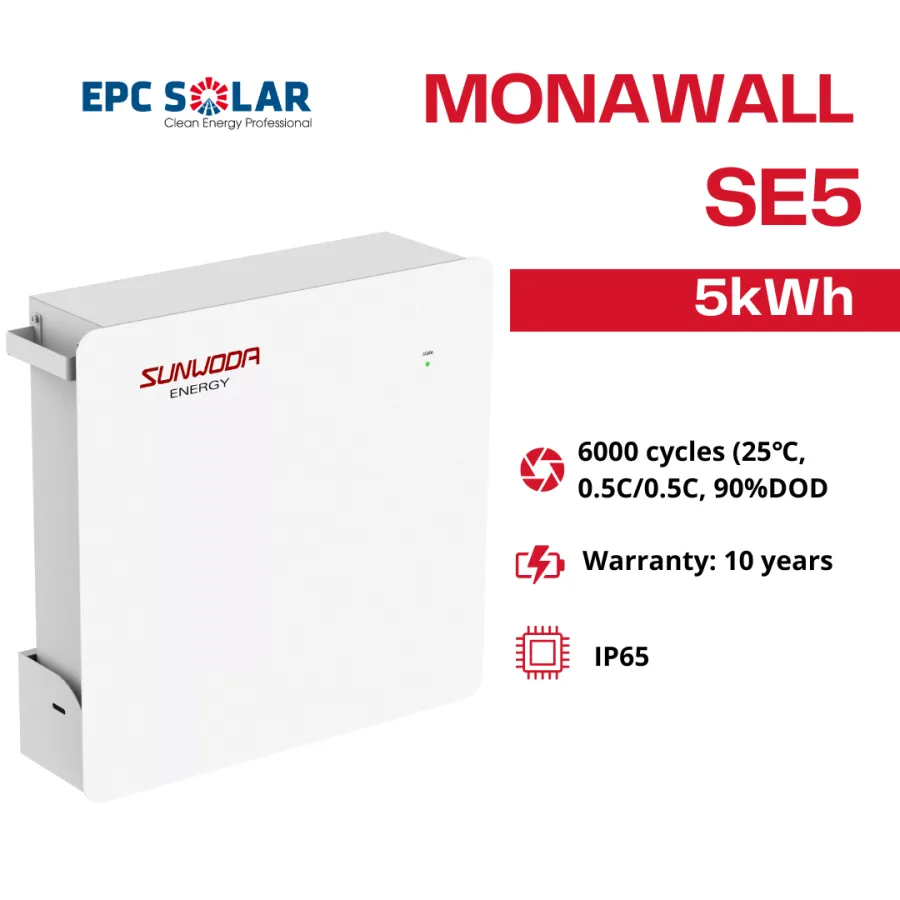 Pin lưu trữ năng lượng mặt trời - pin lithium SUNWODA|5 kWh|MonaWall SE