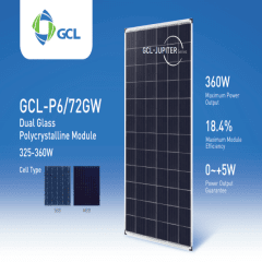 GCL-P6/72GW -325-360W (Dual Glass Polycrystalline Module)