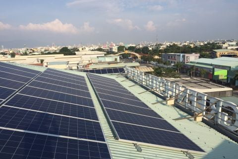 Rooftop Solar Power at Green Hotel - Da Nang city with a capacity of 72 kWp