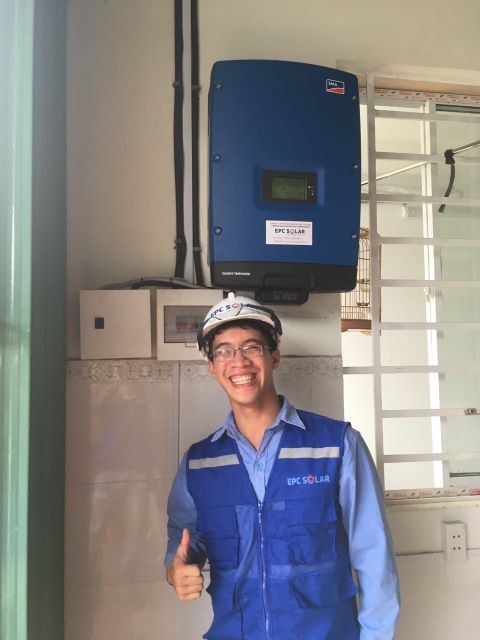 Hệ thống điện mặt trời hòa lưới 6,6kWp  của ông Huân ở Tam kỳ