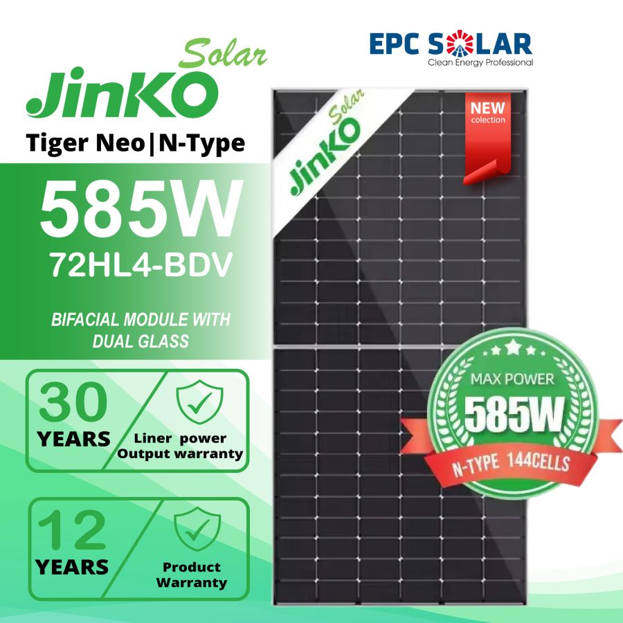 Tấm pin năng lượng mặt trời Jinko Tiger Neo 585W N-type | JKM585N-72HL4-BDV