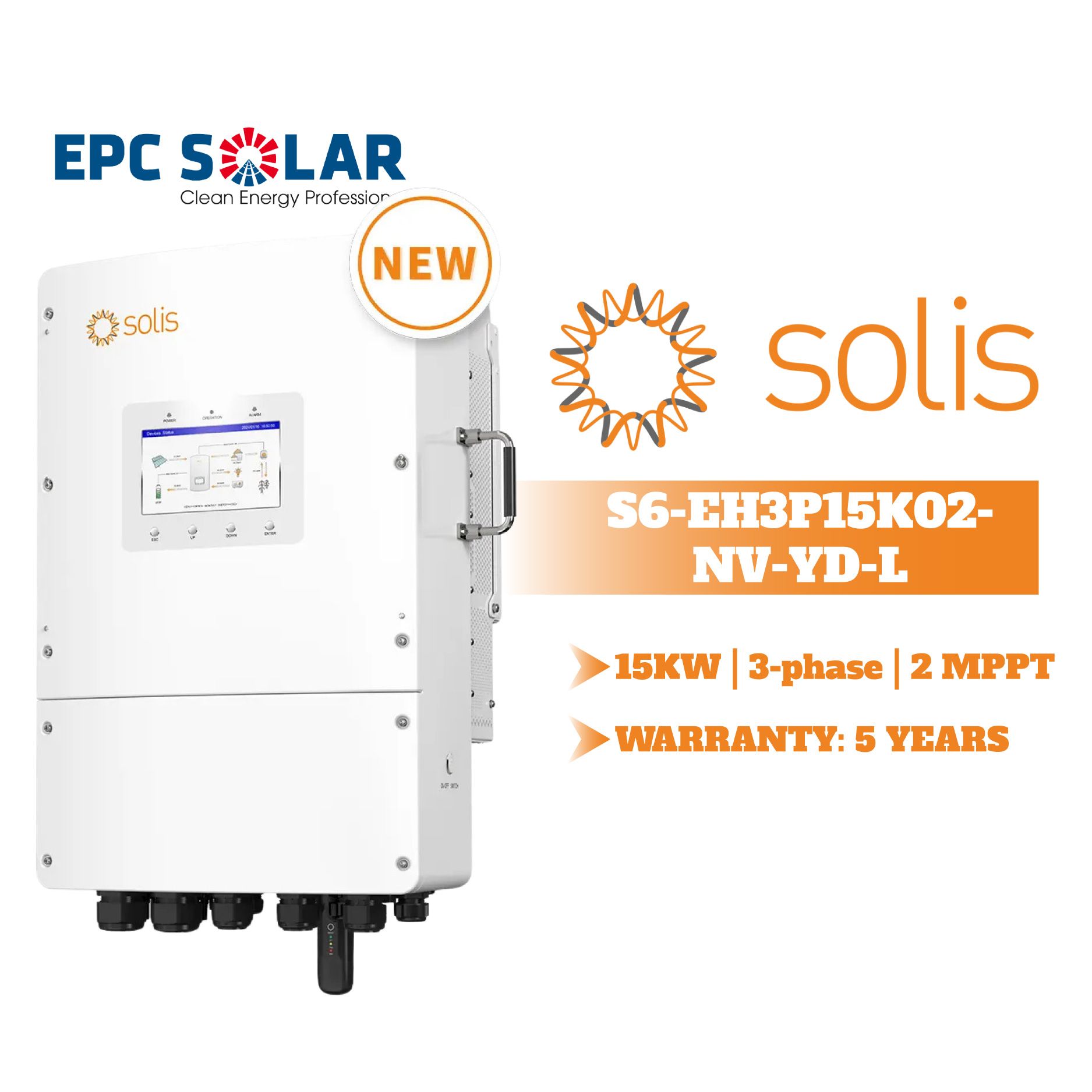 S6-EH3P15K02-NV-YD-L| 15KW| 3 pha- Biến tần lưu trữ năng lượng điện áp thấp ba pha Solis