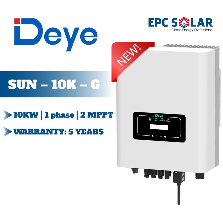 SUN-10K-G | 10KW | 1 phase | 2 MPPT - Deye One Phase  Ongrid Inverter