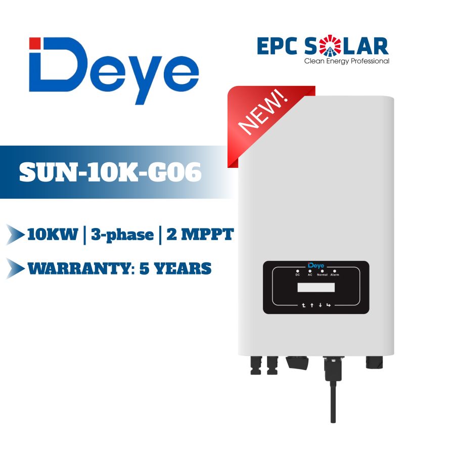 SUN-10K-G06 | 10KW | 3 phase | 2 MPPT - Deye Three Phase Ongrid Inverter