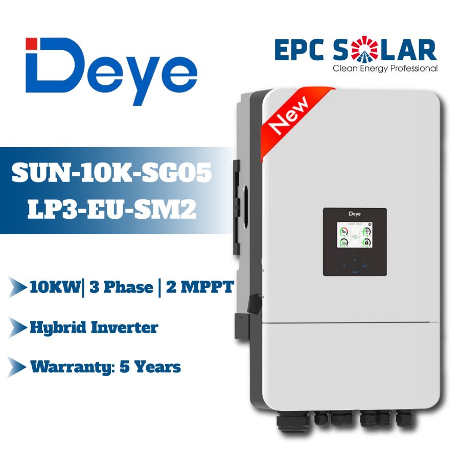 SUN-10K-SG05 LP3-EU-SM2| 10KW | 3 phase | 2 MPPT| | LV Battery Supported - Deye Three Phase Hybrid Inverter