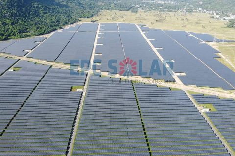 Close-up of the solar power valley at the foot of Thien Cam Son